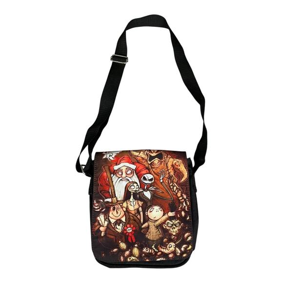 New Nightmare Before Christmas Cross Body Purse Velcro/Zipper Pouch Black - Picture 1 of 7